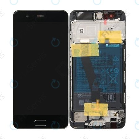 Huawei P10 - LCD Displej + Dotykové Sklo + Rám + Batéria (Graphite Black) - 02351DGP Genuine Service Pack