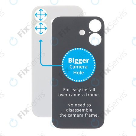 Apple iPhone 17 - Sklo Zadného Housingu so Zväčšeným Otvorom na Kameru (White)