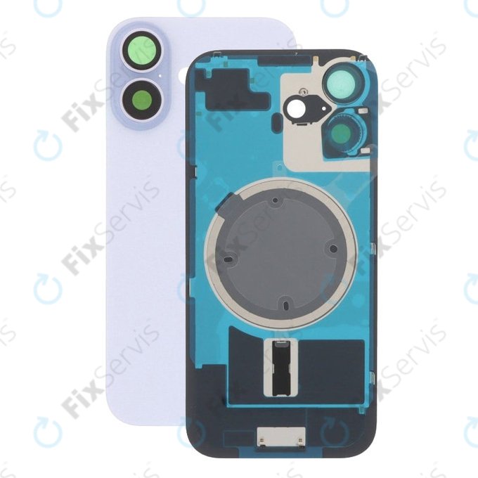 Apple iPhone 17 - Sklo Zadného Housingu + Sklíčko Kamery + Kovový Pliešok + Magsafe Magnet (Lavender)