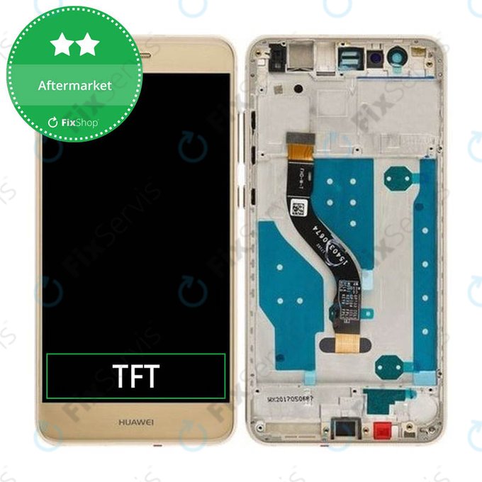 Huawei P10 Lite - LCD Displej + Dotykové Sklo + Rám (Platinum Gold) TFT