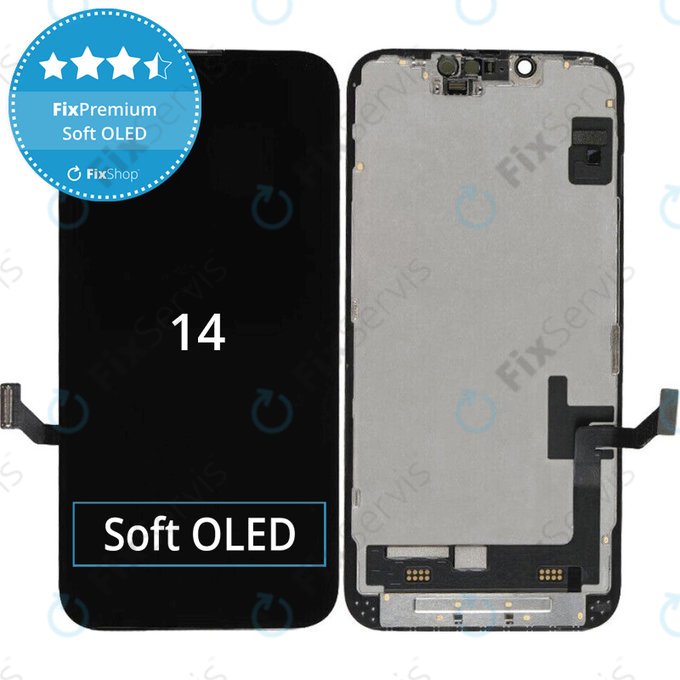 Displej Soft OLED pre iPhone 14 - Dotykové sklo + Rám, DIAGNOSTIC