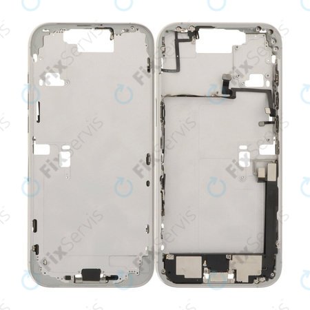 Apple iPhone 16 Pro Max - Stredný Rám + Tlačidlá Zapínania, Hlasitosti a Kamery (White Titanium)