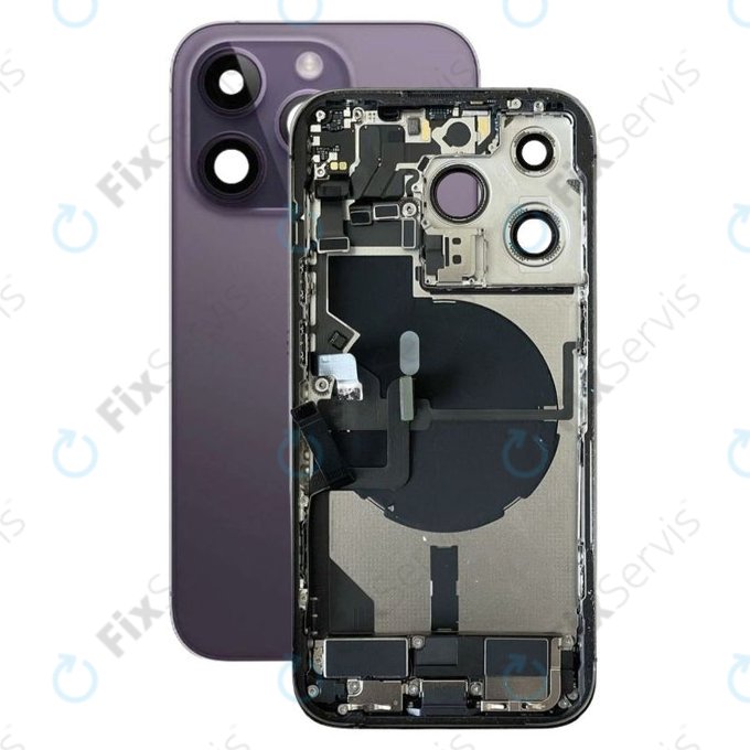Apple iPhone 14 Pro - Zadný Housing s Malými Dielmi (Deep Purple)