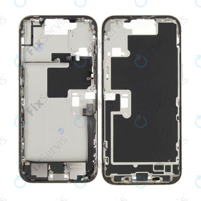 Apple iPhone 16 Pro Max - Stredný Rám + Tlačidlá Zapínania + Hlasitosti (Natural Titanium)