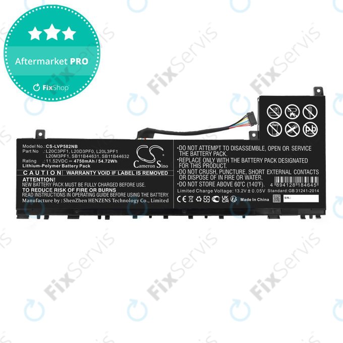 Batéria pre Lenovo IdeaPad 5 Pro 14ITL6, 4750mAh, Li-Pol, 11.52V, L20C3PF1, HQ