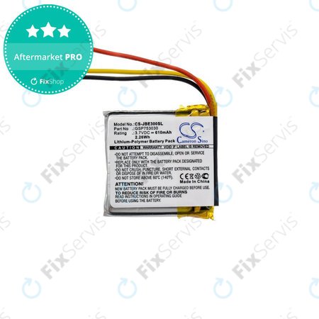 Batéria pre JBL Everest Elite 300, E45BT, E55BT, Live 650BT NC, 610mAh, Li-Pol, 3.7V, GSP753030, HQ