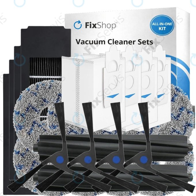 Sada náhradných dielov pre Ecovacs Deebot X2 Omni (2x Hlavná kefa, 4x Filter, 4x Bočná kefa, 8x Mopovacia utierka, 4x Prachové vrecko)