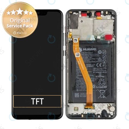 Huawei Nova 3 - LCD Displej + Dotykové Sklo + Rám + Batéria (Black) - 02352BNM, 02352DTH