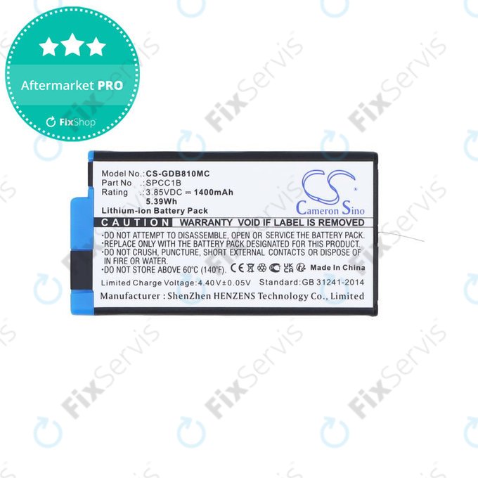 Batéria pre GoPro Max, Max 360, Acbat-001, 1400mAh, Li-Ion, 3.85V, SPCC1B, HQ