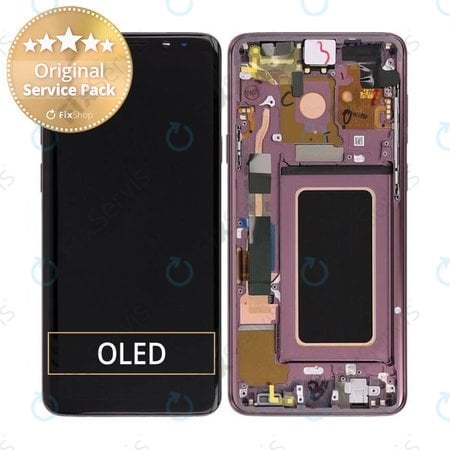 Samsung Galaxy S9 Plus G965F, G965FD - LCD Displej + Dotykové Sklo + Rám (Lilac Purple) - GH97-21691B, GH97-21722B, GH97-21692B Genuine Service Pack