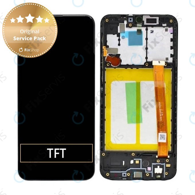 Samsung Galaxy A20e A202F - LCD Displej + Dotykové Sklo + Rám (Black) - GH82-20229A, GH82-20186A Genuine Service Pack