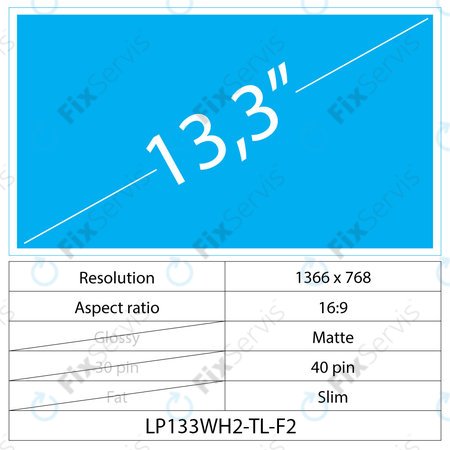 13.3 LCD Slim Matný 40 pin WXGA HD
