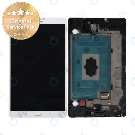 Samsung Galaxy Tab S 8.4 T705 - LCD Displej + Dotykové Sklo + Rám (Dazzling White) - GH97-16095A Genuine Service Pack