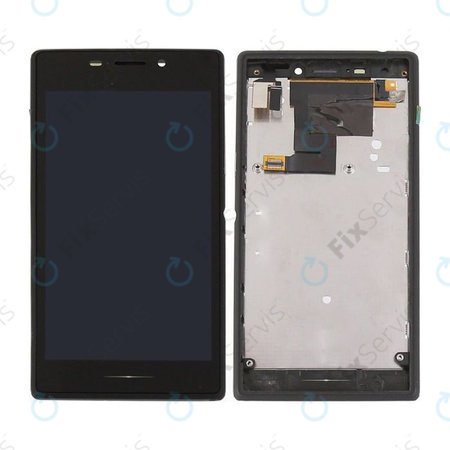 Sony Xperia M2 D2303 S50h - LCD Displej + Dotykové Sklo + Rám (Čierna) - 78P7120001N