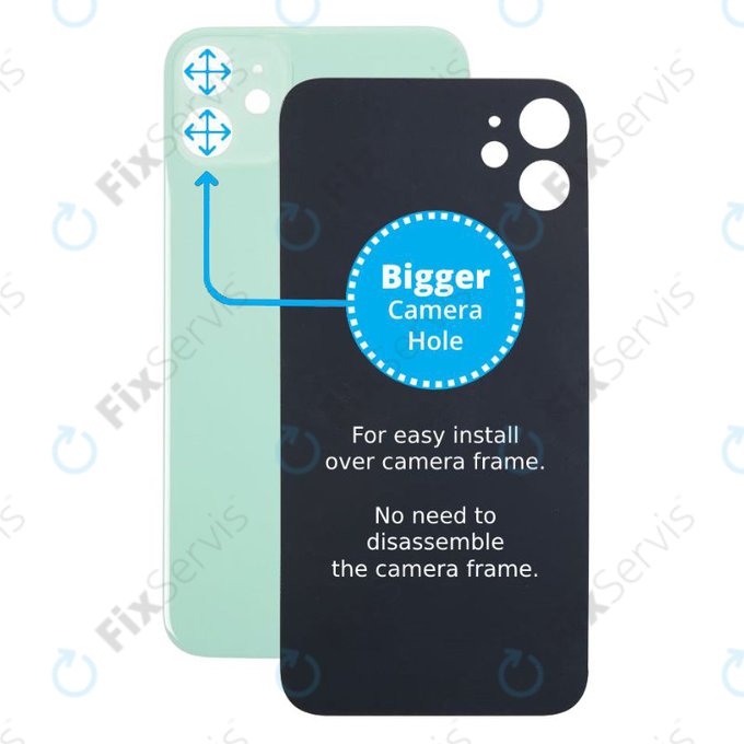 Apple iPhone 11 - Sklo Zadného Housingu so Zväčšeným Otvorom na Kameru (Green)