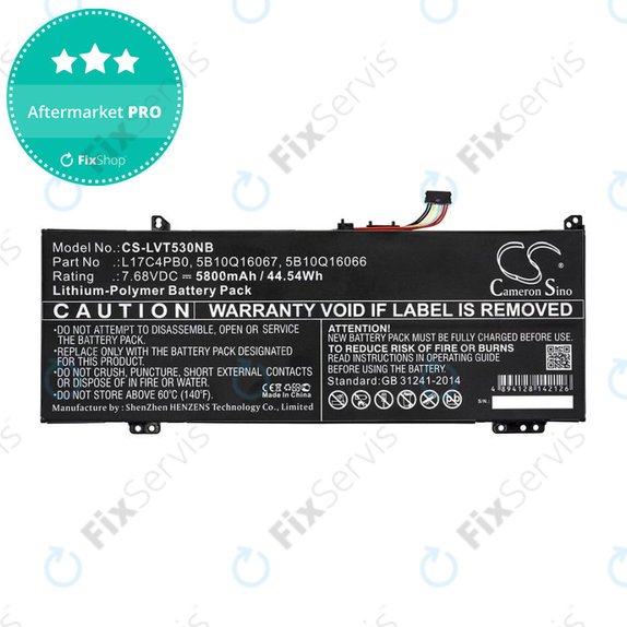 Batéria pre Lenovo Air 14, Flex 6, Ideapad 530, Yoga 530, 5800mAh, Li-Pol, 7.68V, L17C4PB0, HQ