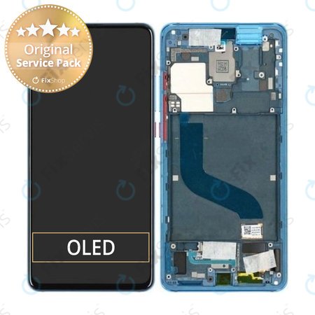 Xiaomi Mi 9T, Mi 9T Pro - LCD Displej + Dotykové Sklo + Rám (Glacier Blue) - 561010032033, 561010031033 Genuine Service Pack