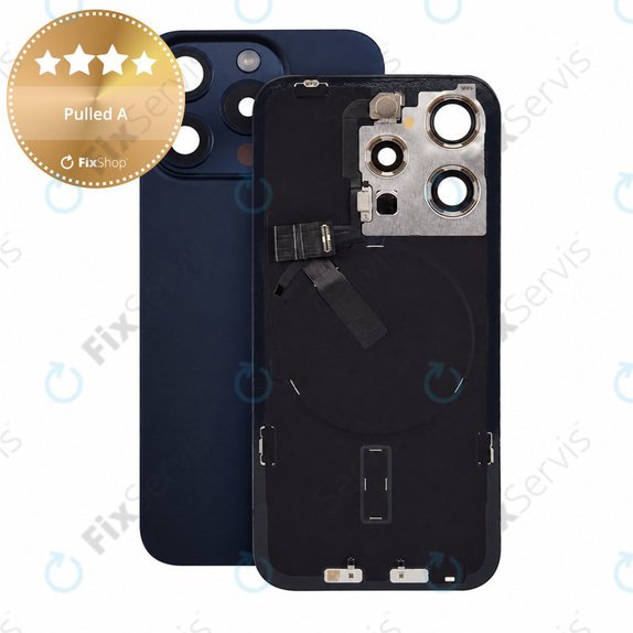 Sklo zadného housingu pre iPhone 15 Pro, Blue Titanium, Pulled A