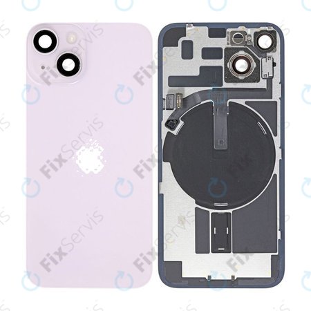 Apple iPhone 14 - Sklo Zadného Housingu + Sklíčko Kamery + Kovový Pliešok + Magsafe Magnet (Purple)