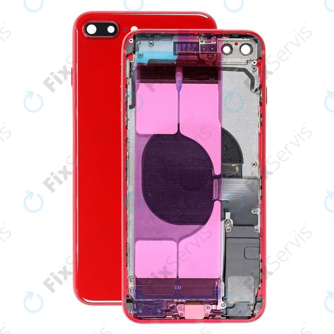 Apple iPhone 8 Plus - Zadný Housing s Malými Dielmi (Red)