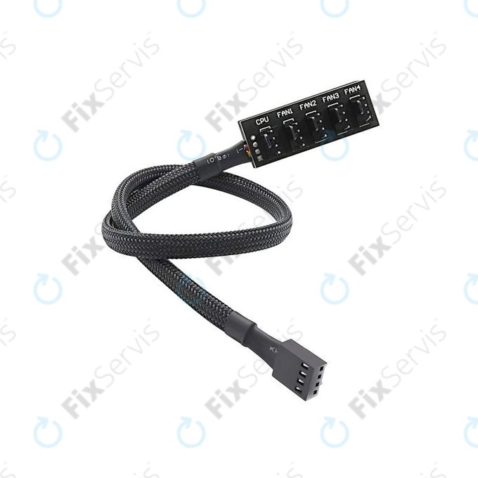 PWM rozbočovač ventilátorov, 4-pin, 5-portový