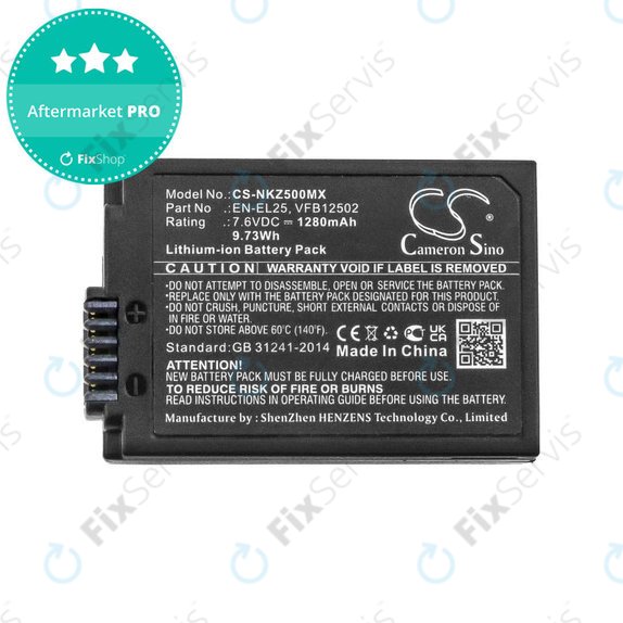 Batéria pre Nikon Z50, Z50 ZFC, Z30, Z FC, 1280mAh, Li-Ion, 7.6V, EN-EL25, HQ