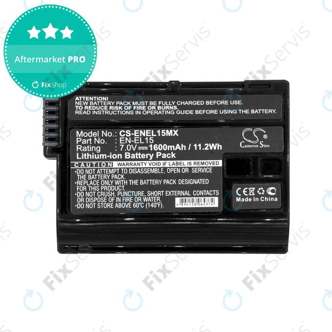 Batéria pre Nikon Coolpix D7000, 1600mAh, Li-Ion, 7V, EN-EL15, HQ