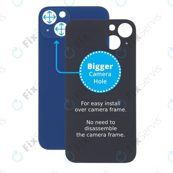 Apple iPhone 13 - Sklo Zadného Housingu so Zväčšeným Otvorom na Kameru (Blue)