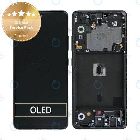 Samsung Galaxy A51 5G A516B - LCD Displej + Dotykové Sklo + Rám (Prism Cube Black) - GH82-23100A, GH82-23124A Genuine Service Pack