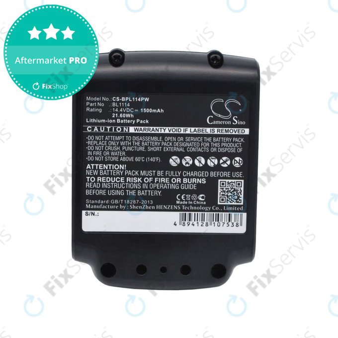 Batéria pre Black & Decker ASL146BT12A, LBXR16, SSL20SB, 1500mAh, Li-Ion, 14.4V, BL1114, HQ