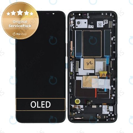 Asus ROG Phone 5s, 5s Pro ZS676KS - LCD Displej + Dotykové sklo + Rám (Blue) - 90AI0092-R20020 Genuine Service Pack