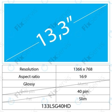 13.3 LCD Slim Lesklý 40 pin HD