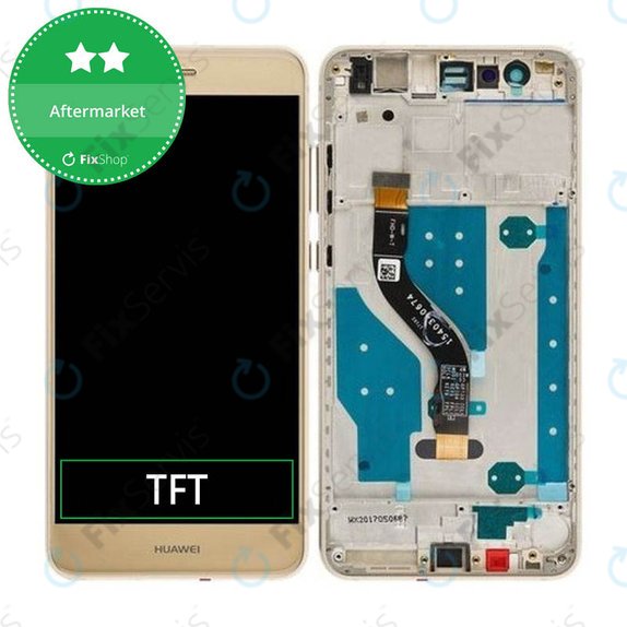 Huawei P10 Lite - LCD Displej + Dotykové Sklo + Rám (Platinum Gold) TFT