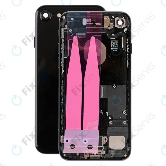 Apple iPhone 7 - Zadný Housing s Malými Dielmi (Jet Black)