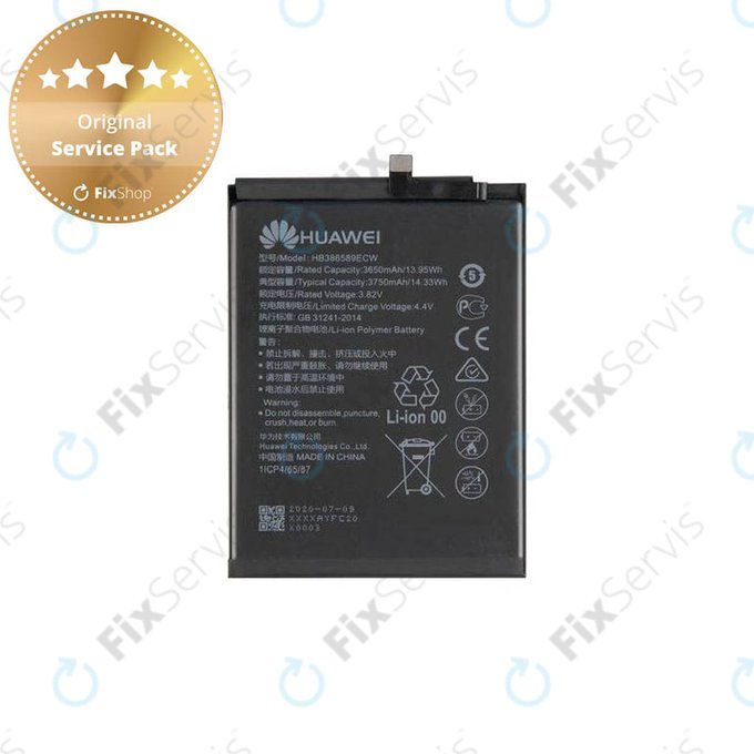 Huawei Honor Play. Mate 20 Lite, Nova 3, P10 Plus, Nova 5T, View 10 - Batéria HB386589ECW 3750mAh - 24022732, 24022731, 24022209 Genuine Service Pack