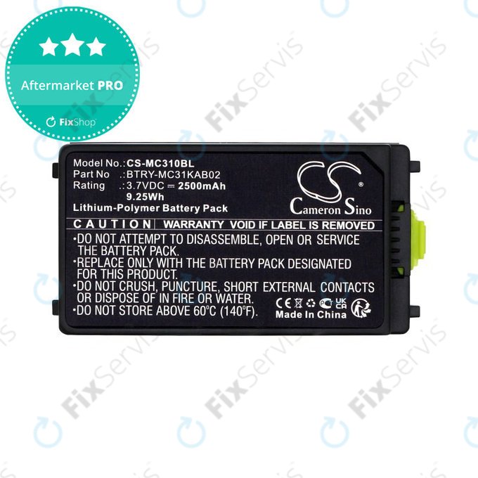 Batéria pre Symbol, Zebra MC3100, MC3190, 2500mAh, Li-Pol, 3.7V, BTRY-MC31KAB02, HQ