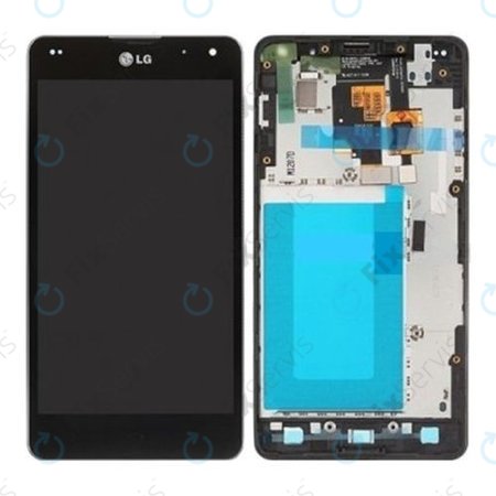LG Optimus G E975 - LCD Displej + Dotykové Sklo + Rám (Čierna) - ACQ86366901 Originál