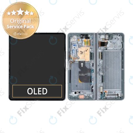 Samsung Galaxy Z Fold 4 F936B - LCD Displej + Dotykové Sklo + Rám (Graygreen) - GH82-29461B, GH82-29462B Genuine Service Pack