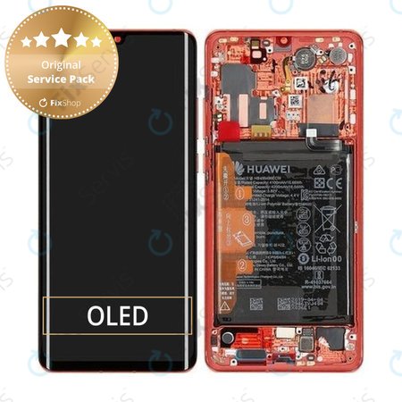 Huawei P30 Pro - LCD Displej + Dotykové Sklo + Rám + Batéria (Amber Sunrise) - 02352PGK Genuine Service Pack