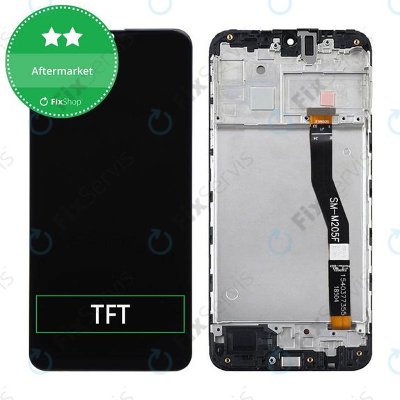Samsung Galaxy M20 M205F - LCD Displej + Dotykové Sklo + Rám (Black) TFT