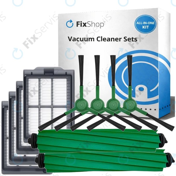 Sada náhradných dielov pre iRobot Roomba Plus 405 Combo, 505 Combo (2x Hlavná kefa, 4x Filter, 4x Bočná kefa)