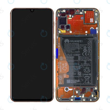Huawei Nova 5 Pro - LCD Displej + Dotykové Sklo + Rám + Batéria (Coral Orange) - 02353JUN