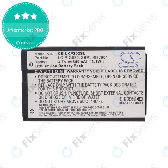 Batéria pre LG KG120, 850mAh, Li-Ion, 3.7V, LGIP-G830, HQ