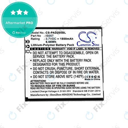 Batéria pre Pax myPOS D200, D200T, IS275, D200, 1800mAh, Li-Pol, 3.7V, IS057, HQ
