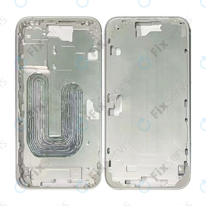 Apple iPhone 16 Plus - Stredný Rám + Tlačidlá Zapínania + Hlasitosti (White)