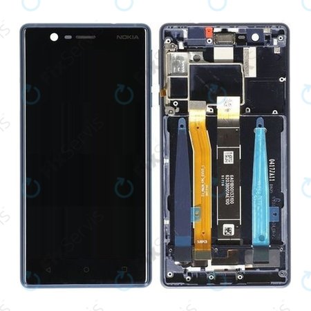 Nokia 3 - LCD Displej + Dotykové Sklo + Rám (Modrá) - 20NE1LW0003