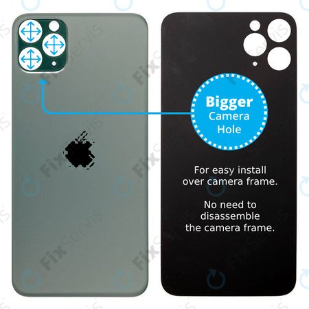 Apple iPhone 11 Pro Max - Sklo Zadného Housingu so Zväčšeným Otvorom na Kameru (Green)