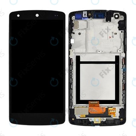 LG Nexus 5 D821 - LCD Displej + Dotykové Sklo + Rám (Black) - ACQ86661402 Genuine Service Pack