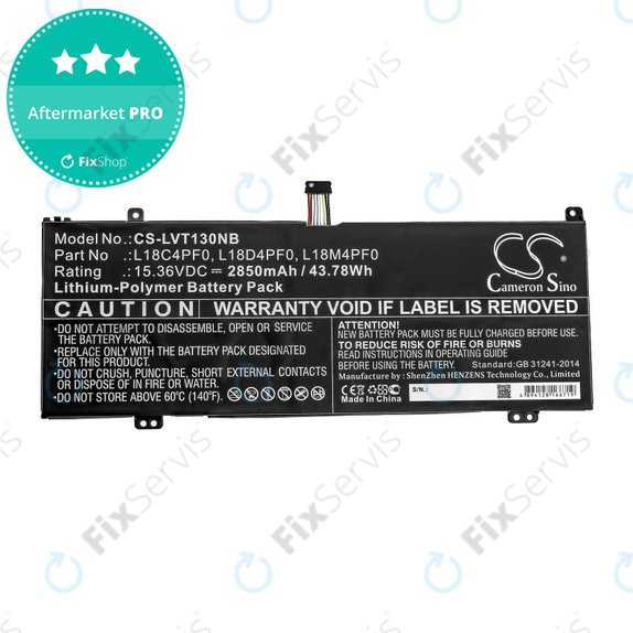 Batéria pre Lenovo ThinkBook 13s, 14s, 2850mAh, Li-Pol, 15.36V, L18C4PF0, HQ