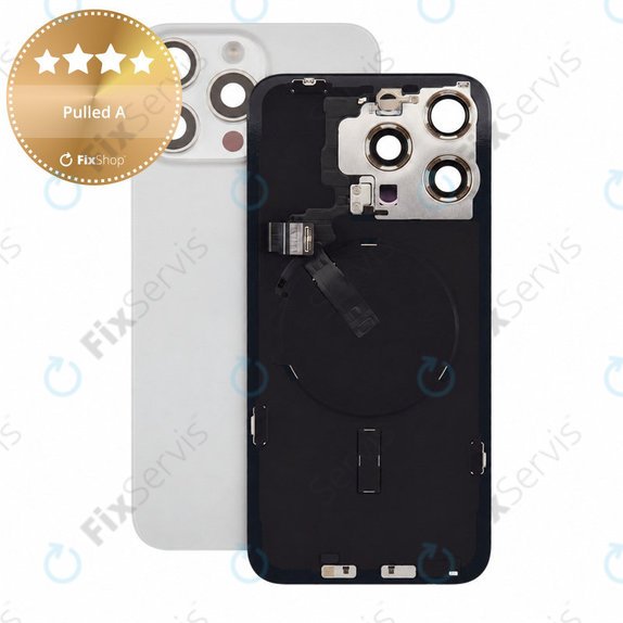 Sklo zadného housingu pre iPhone 15 Pro Max, White Titanium, Pulled A